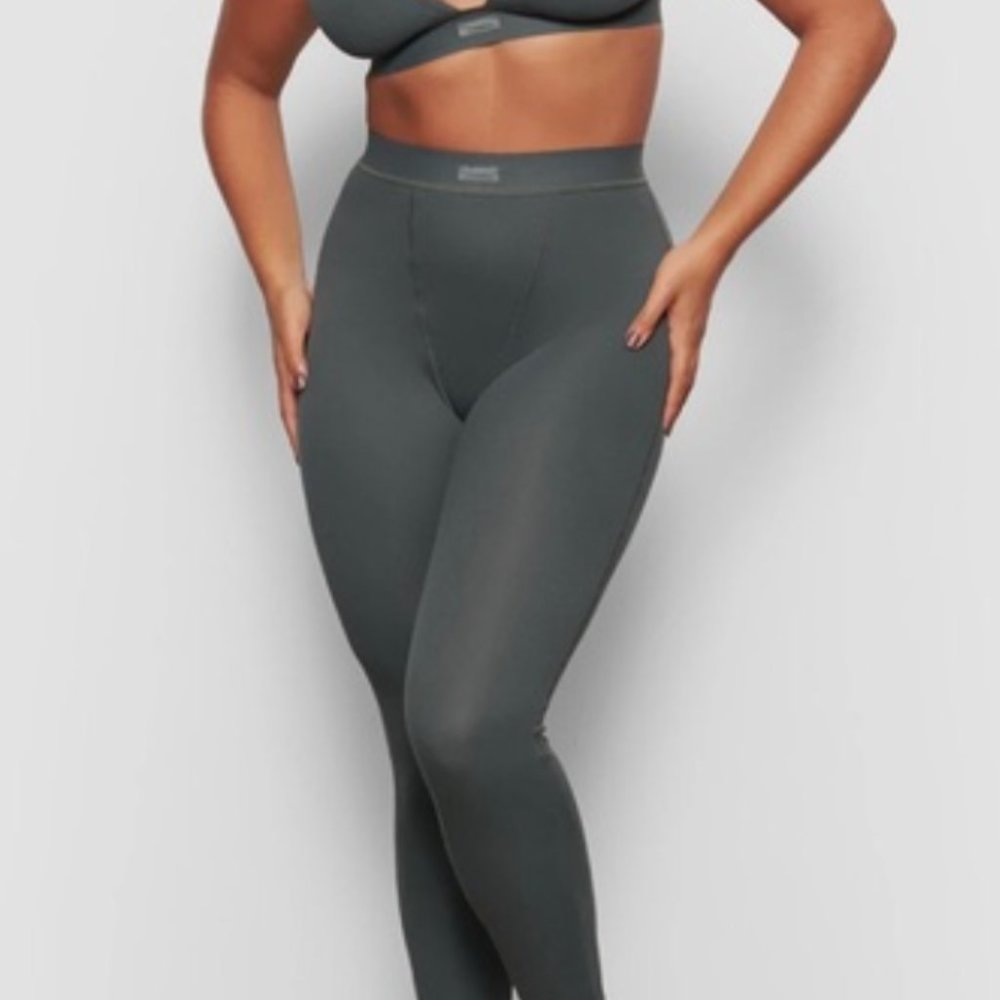 Skims - Cotton Ribbed Legging in Deep Sea in Size XL